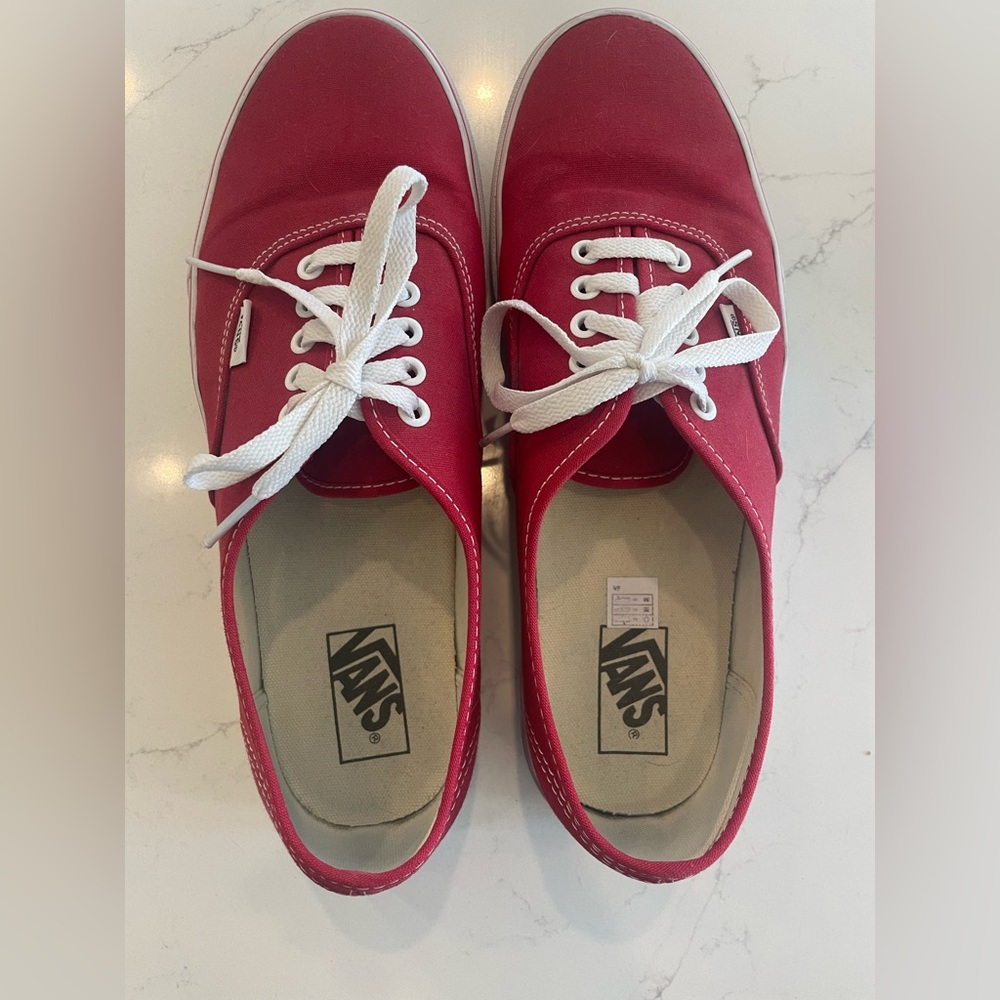 Men’s red Vans shoes size 11.0